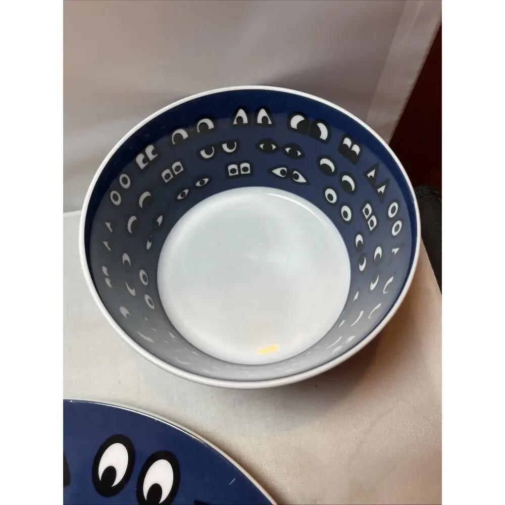 IKEA Glodande Navy Blue PLACE SETTING Bowl Plate Mug Walter Van Beirendonck